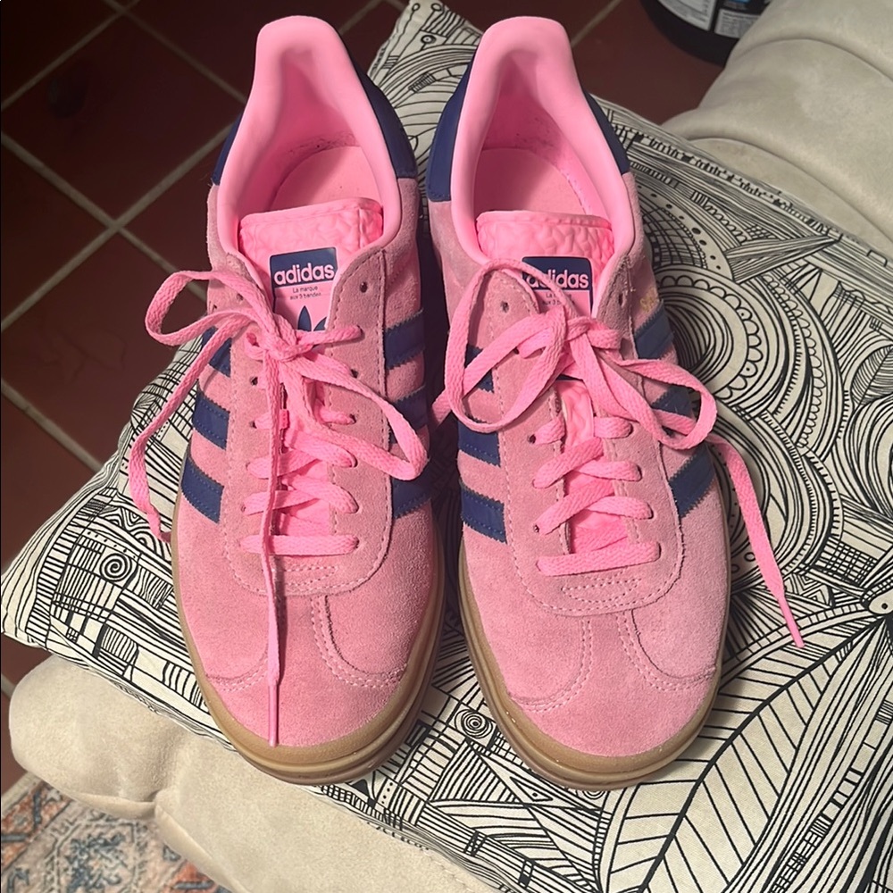 Adidas Gazelle Bold Pink and Blue Sneakers Suede Low-Top